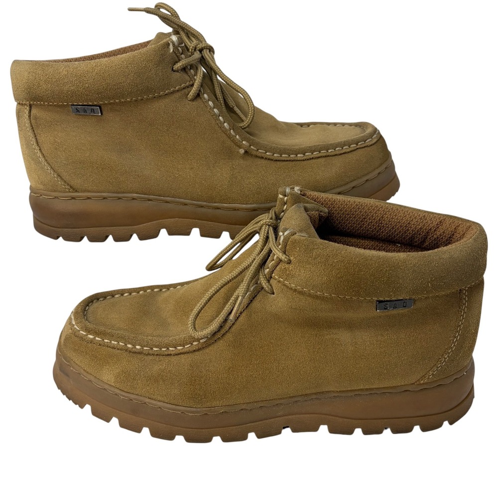 Stacy Adams SAO Moc Toe Chukka Boots Men's 12M Tan Suede Lug Sole Lace Up